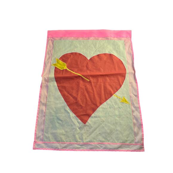 Valentine’s Day Yard Flag Banner Heart Arrow Double Sided Outdoor Garden READ - Picture 1 of 7